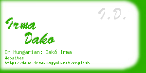 irma dako business card