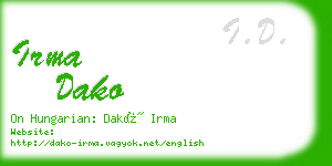 irma dako business card